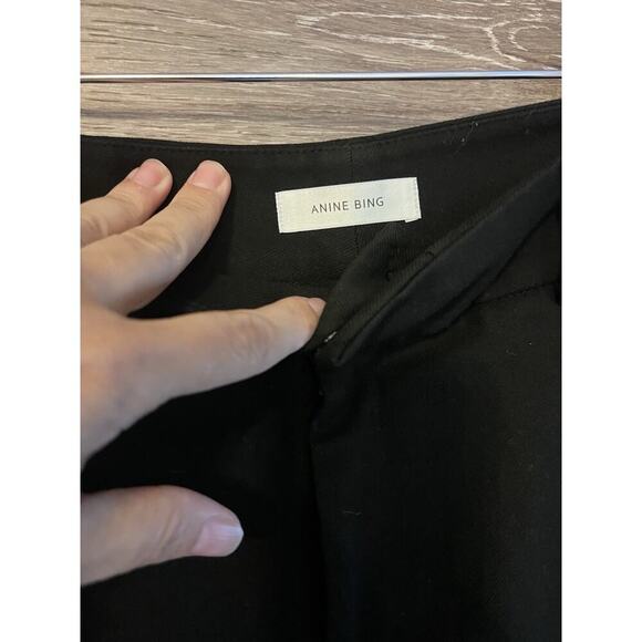 Anine Bing Joelle Trouser Pants Women Size Small Black Pockets Career Office - Picture 4 of 11